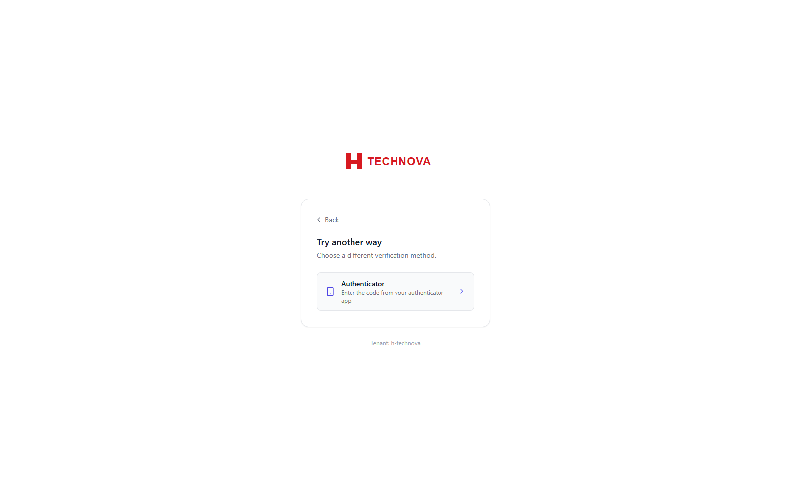 Try another way — choose any other method you have enrolled.