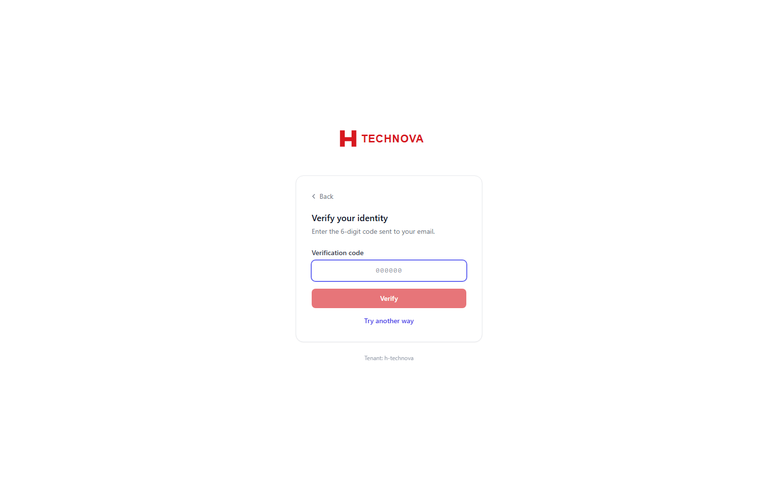 Enter the verification code sent to your chosen method to confirm it is you.
