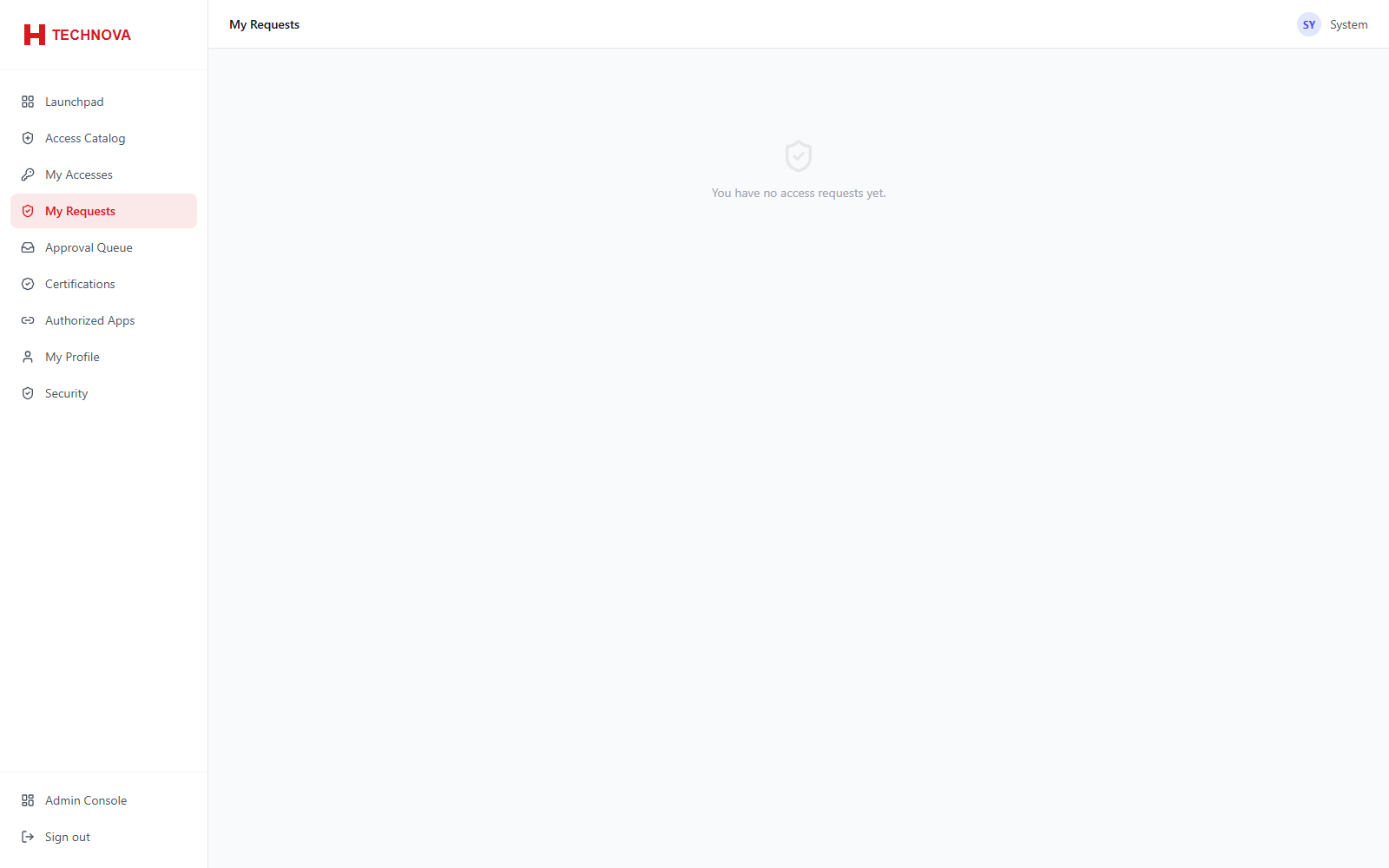 My Requests screen